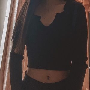 Long Sleeve Cut Out Top